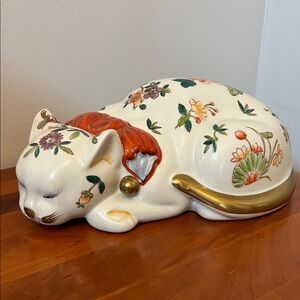Vintage Japanese sleeping cat hand painted Frederick Cooper